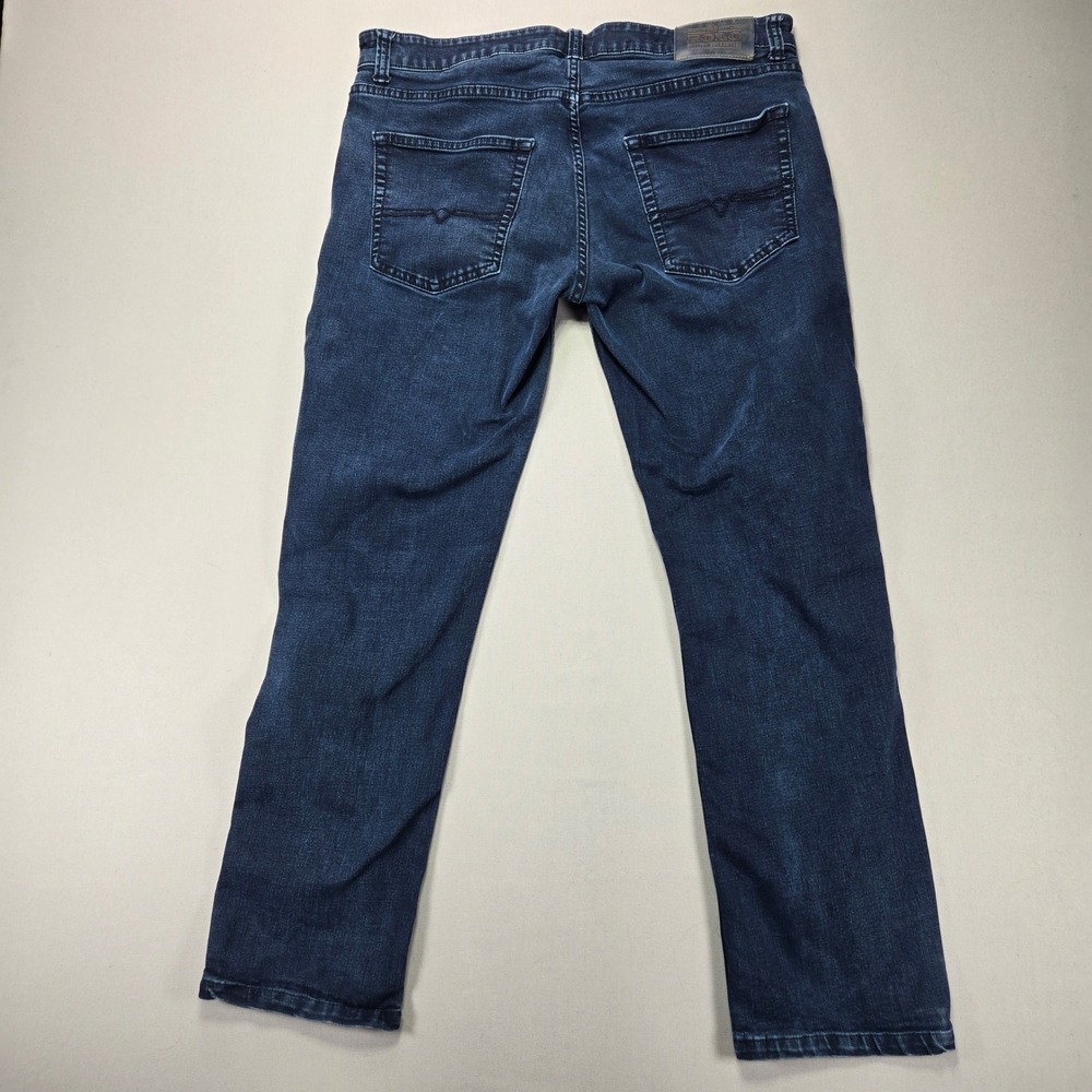 Polo Jeans Simon Slim Straight Dark Wash Denim Pants Blue Mens Size 34 Stretch - Picture 2 of 12